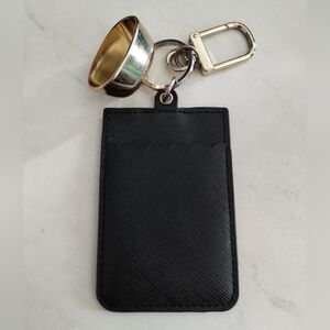 Black Card Holder Keychain With Hand Sanitizer Holder